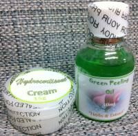 Set of Green Peeling Oil 30ml 15g Hydrocortisone Anti Itch Cre