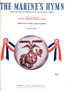 1934 U s Marine Corps Hymn Sheet Music