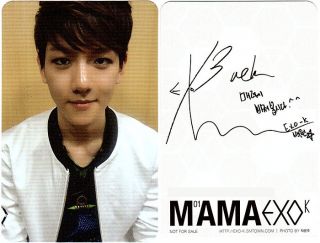 Exo K Exo M Beak Hyun 1st Album Mama Photo Card Korea Version SM K Pop