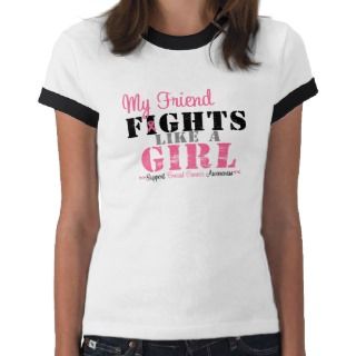 Breast Cancer My Friend FIGHTS Like a Girl T Shirts