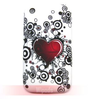 Red Heart Bubbles Silicone Soft Case Cover Skin for Apple iPhone 3GS