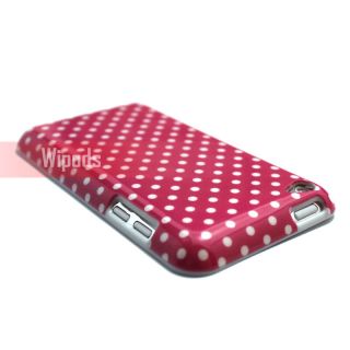 Polka Dots Hard Pink Case Cover Skin for iPod Touch 4 4th Gen