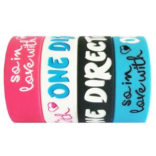  in Love with One Direction Silicone Rubber Wristbands Bracelets Love