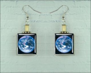 Earth Our Blue Planet Scrabble Earrings