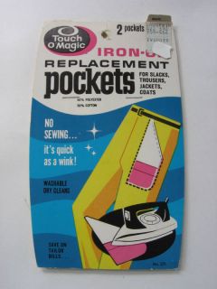 Vintage Touch O Magic Iron on Replacement Pockets 1968
