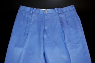 PEACOCK Ralph Lauren Purple Label 100 Silk Mens Blue Pants Trousers 34