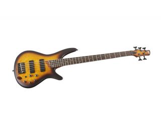 Ibanez SR505QM 5 String Electric Bass Guitar Brown Burst Flat