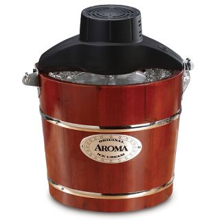 Ice Cream Maker Aroma 4 Qt Traditional Hand Crank and Electric Aroma