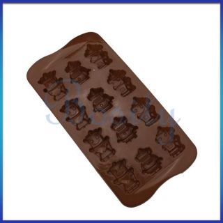 12 Hole Cute Robot Ice Cube Tray Mold Jello Chocolate Muffin Candy