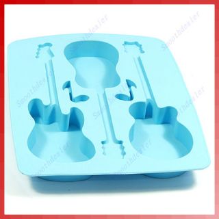 Silicone Guitar Shaped Cube Trays Ice Candy Mold Maker