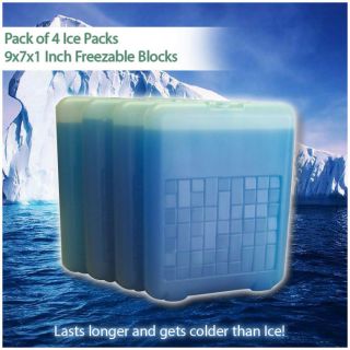  Freezer Ice Packs 4 Freezable Blocks Stays Cooler Than Ice