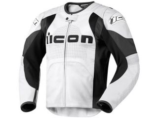 Icon Overlord Prime Leather Jacket XL White