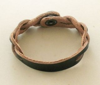 Personalized ID Brown Leather Bracelet Engravable LG
