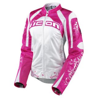 Icon Contra Speed Queen Motorcycle Jacket Womens Pink M