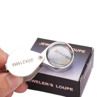 Loupe 20x21mm Glass Identifying Magnifying for Jewelry Gems Gold