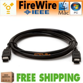 ft IEEE 1394 6 to 6 Pin Firewire Cable iLink IEEE 1394 6P 6P DV Mac