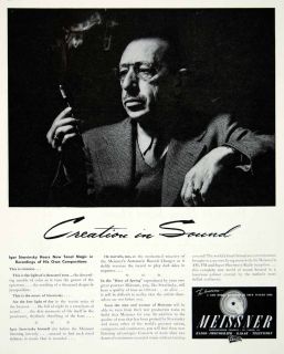 1945 Ad Meissner Igor Stravinsky Radio Phonograph Music Player Am FM
