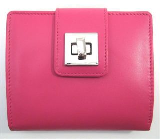 Ili Turnlock Leather French Wallet Fuchsia Leather French Purse New