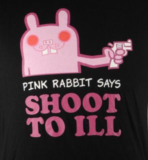 Pink Rabbit Says Shoot to Ill Gorillaz Mens T Shirt Medium Black