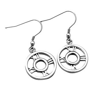 316L Stainless Steel Roman Number Dangle Stud Earrings For Women with