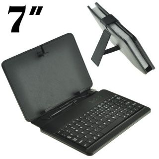 inch Tablet PC Protective Leather Case with USB Keyboard Black