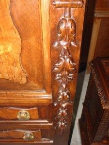 Carved Italian Antique Walnut Carved Chest Desk