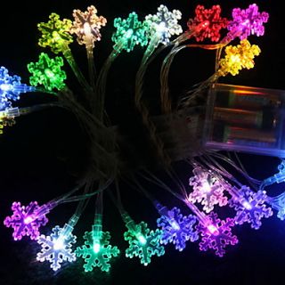 5m 3w 20 led colorati fiocco di neve luce della lampada a forma di