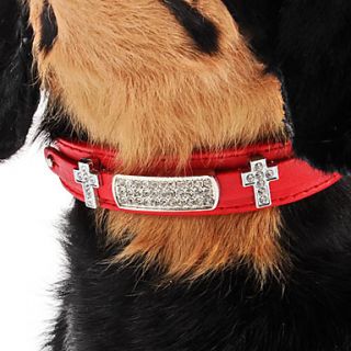 Rhinestone ajustable Poco Cruz Collar Estilo para perros (cuello: 15