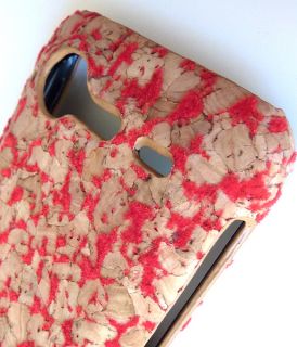 For HTC Droid Incredible s 2 6350 Eco Red Moss Cork Phone Cover Case