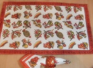 Table Placemats Napkins Set of 2 Block Print India New Dinning Bedding