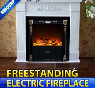  Freestanding Electric Fireplace Indoor Home With Remote Control Black