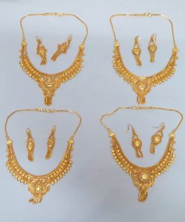 Lot of 4 Assorted Designs Indian Bollywood Jewelry Gold Plated