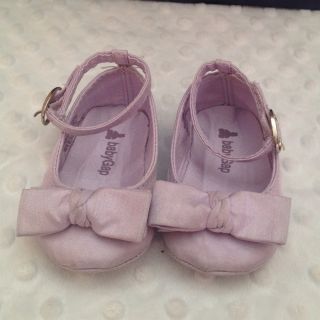 Baby Gap Infant Lavender Purple Bow Shoes Size 0 3 M