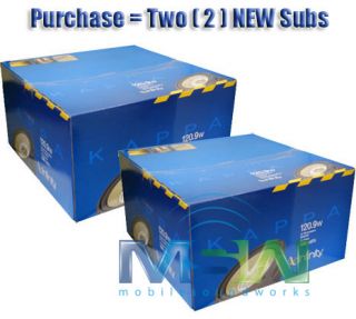 NEW INFINITY KAPPA 120 9W 12 CAR AUDIO SUBWOOFERS SUBS 2 or 4 OHMS