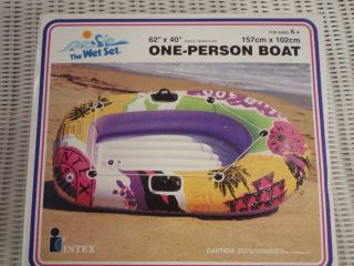  PERSON VINYL INFLATABLE BOAT 62 X 40 FOR POOL, BEACH ,OR THE LAKE