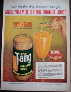 Vintage Beverage 1959 Ad Instant Tang Breakfast Drink