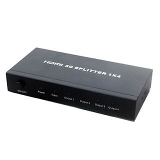 USD $ 49.99   4 Port HDMI SPLITTER Box (Black),