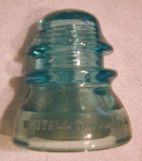 Whitall Tatum Co No 1 Light Blue Glass Insulator 4
