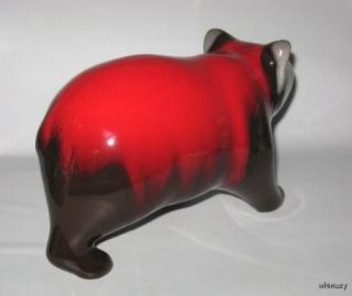 Canadiana Pottery Vintage Bear Figurine Red Brown Large