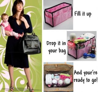 Purse Hop Butler Diaper Bag Organizer Insert Baby Pink