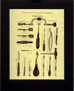 1889 Doctors Neuro Surgical Instruments Trephine Print