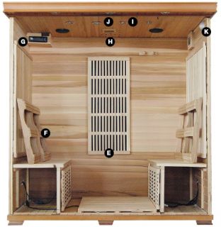 Klondike 4 Person Cedar Far Infrared Sauna w Carbon Heaters Sound