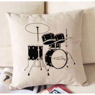 Jazz Drum Beatbox Musical instrument Pillow Case Decor Cushion Cover