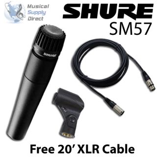 Shure SM57 Mic Instrument Microphone SM 57 w/ Clip and FREE 20 ft. XLR