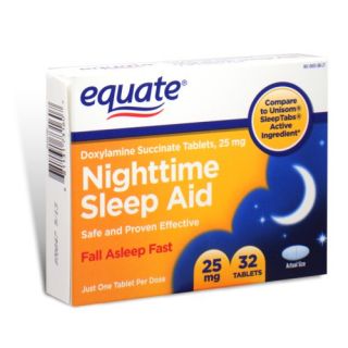 Night Time Sleep Aid 25 MG 32 Sleeptabs Equate