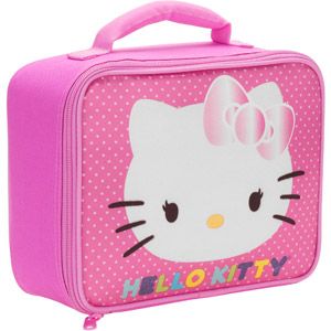Hello Kitty Insulated Lunch Box Bag Pink Polkadots Kids Girls