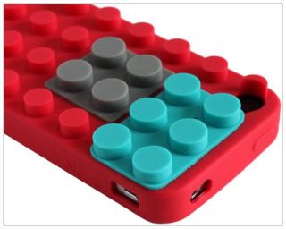 New Building Block Soft Silicone Back Cover Case F iPhone 4 4S at T
