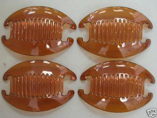 Jumbo Interlocking Jaw Combs Banana for Thick Hair Clip Claw Brown