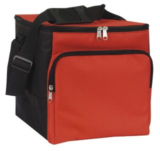 Red Economy 24 Can Insulated Cooler Bag Strong Nylon Ripstop Material