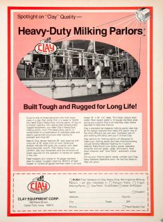 1978 Ad Clay Equipment Cedar Falls Iowa Milking Parlor Farming